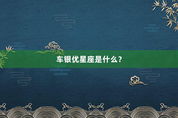 车银优星座是什么？